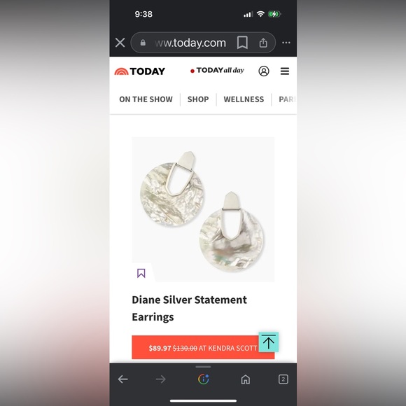 Kendra Scott Diane Silver Statement Earrings in Ivory Mother-of-Pearl NWT - Picture 8 of 8